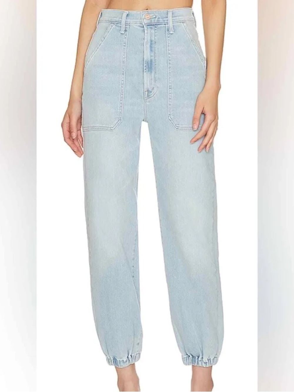 MOTHER DenimThe Wrapper Patch Springy Ankle.  colour: Chill Pill